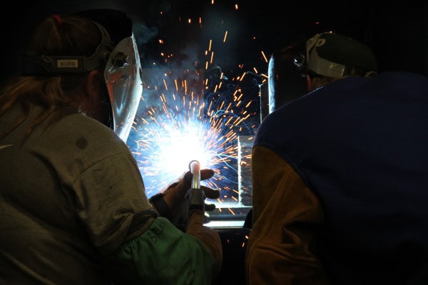 Close Up on Sparks from Welding